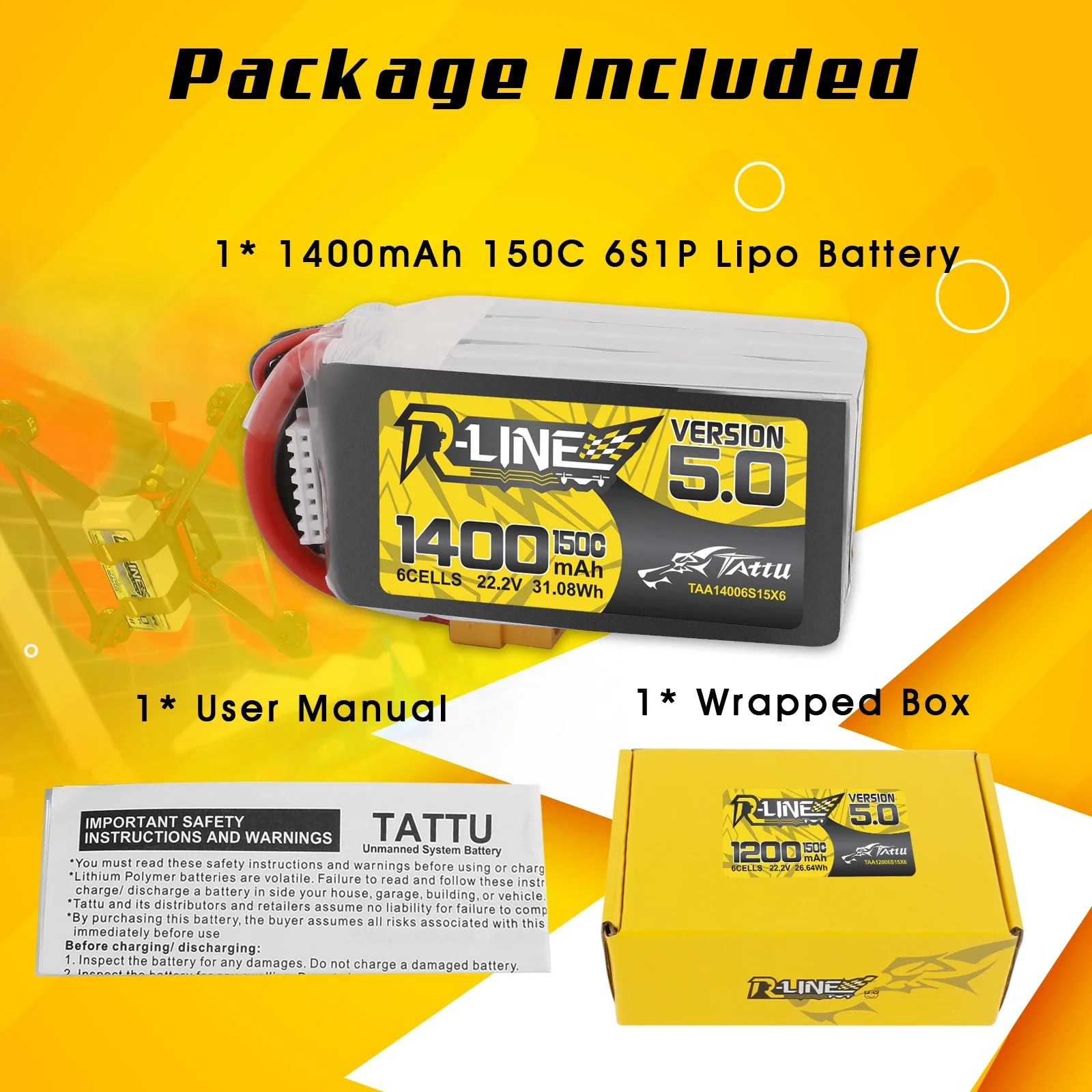 Tattu r-line baterai 1200mAh 1 - Drone Battery 6S ulasan dan harga